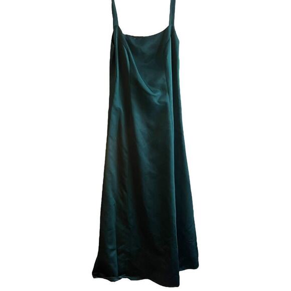 Vintage Masliyah Nusbaum Satin Turquoise Gown Evening Dress Formal Strapless - Picture 1 of 10